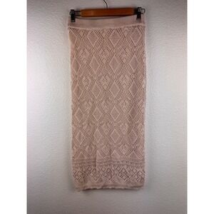 Freshman 1996 Knit Maxi Skirt Beige Crochet Size M Minimalist Softcore Coquette